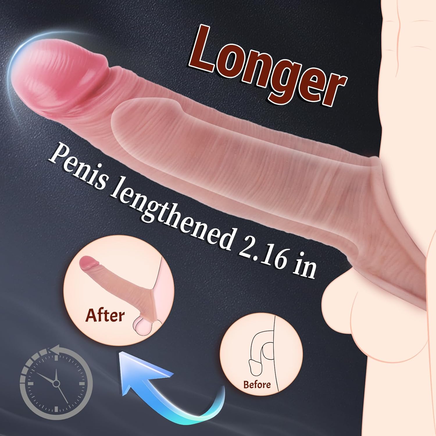 Skin Tone Penis Sleeve - 7.1"x1.57" - Image 4