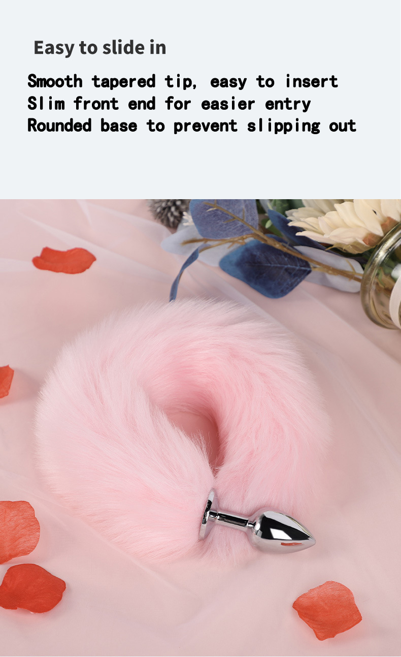 Pink Fox Tail Plug (S) - 0.9" Dia - Image 2