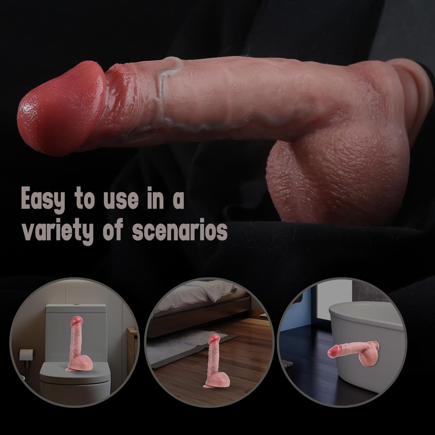 Tan 7" Suction Dildo - 1.77" Dia - Image 4